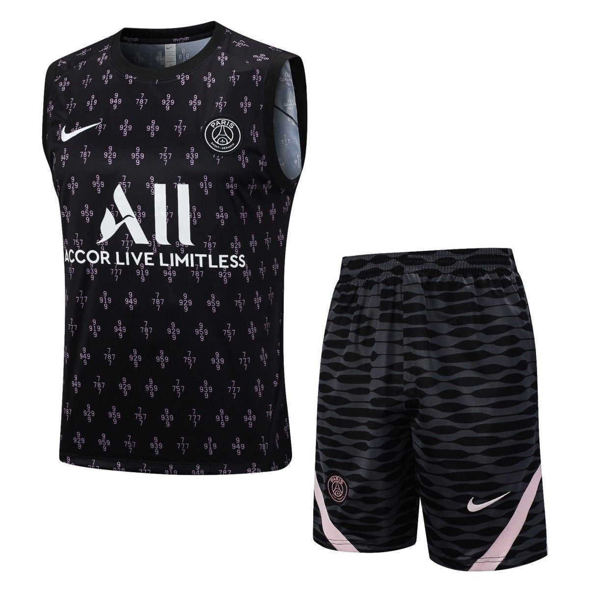 Set Tank Top Paris Saint Germain - Black e Pink