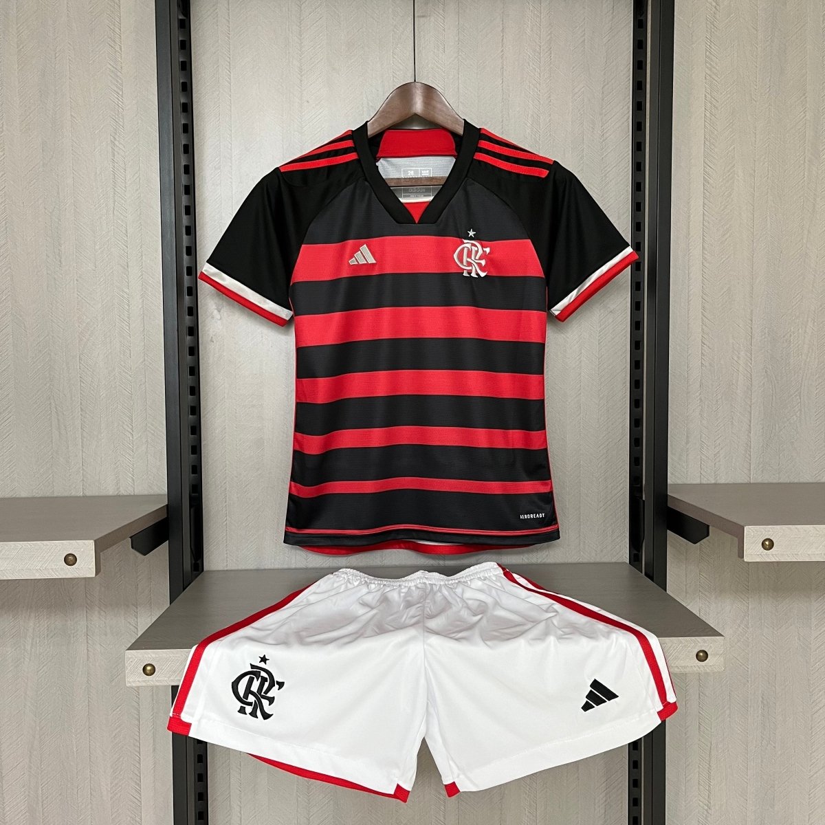 Kids Kit Flamengo I 24/25 Fan Version Adidas - Red+Black