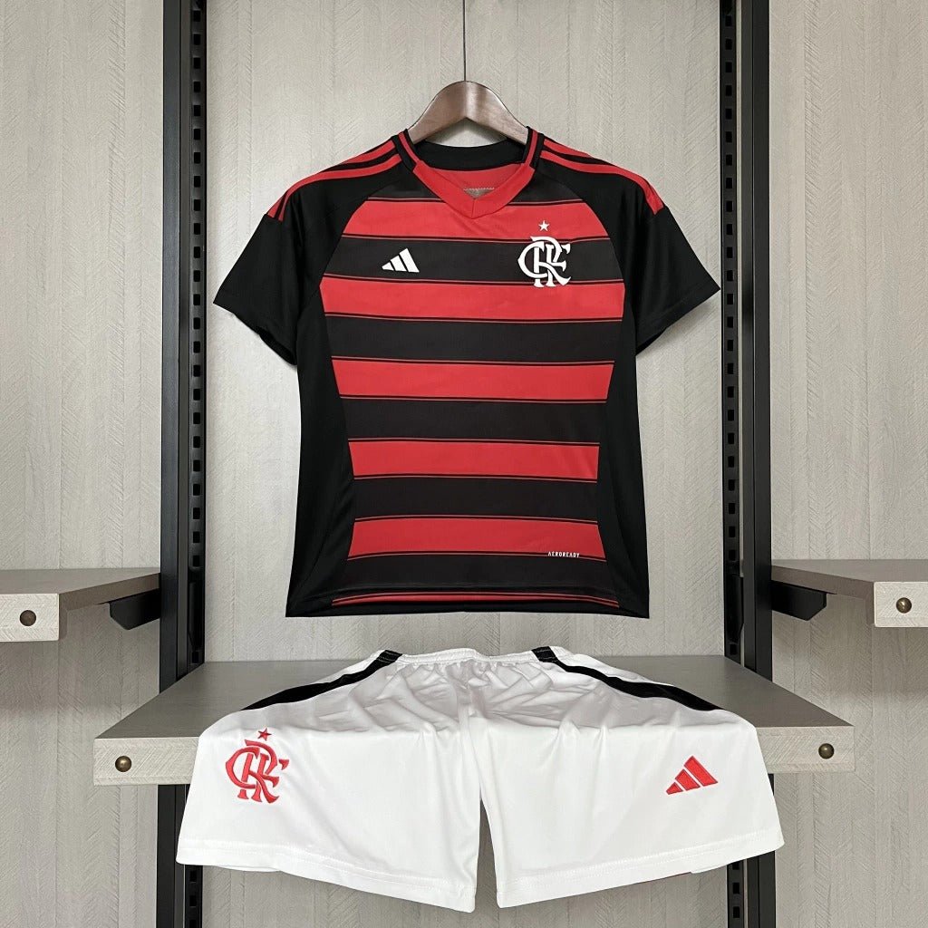 Kit Kids Flamengo Home 25/26 Fan Version Adidas - Red+Black