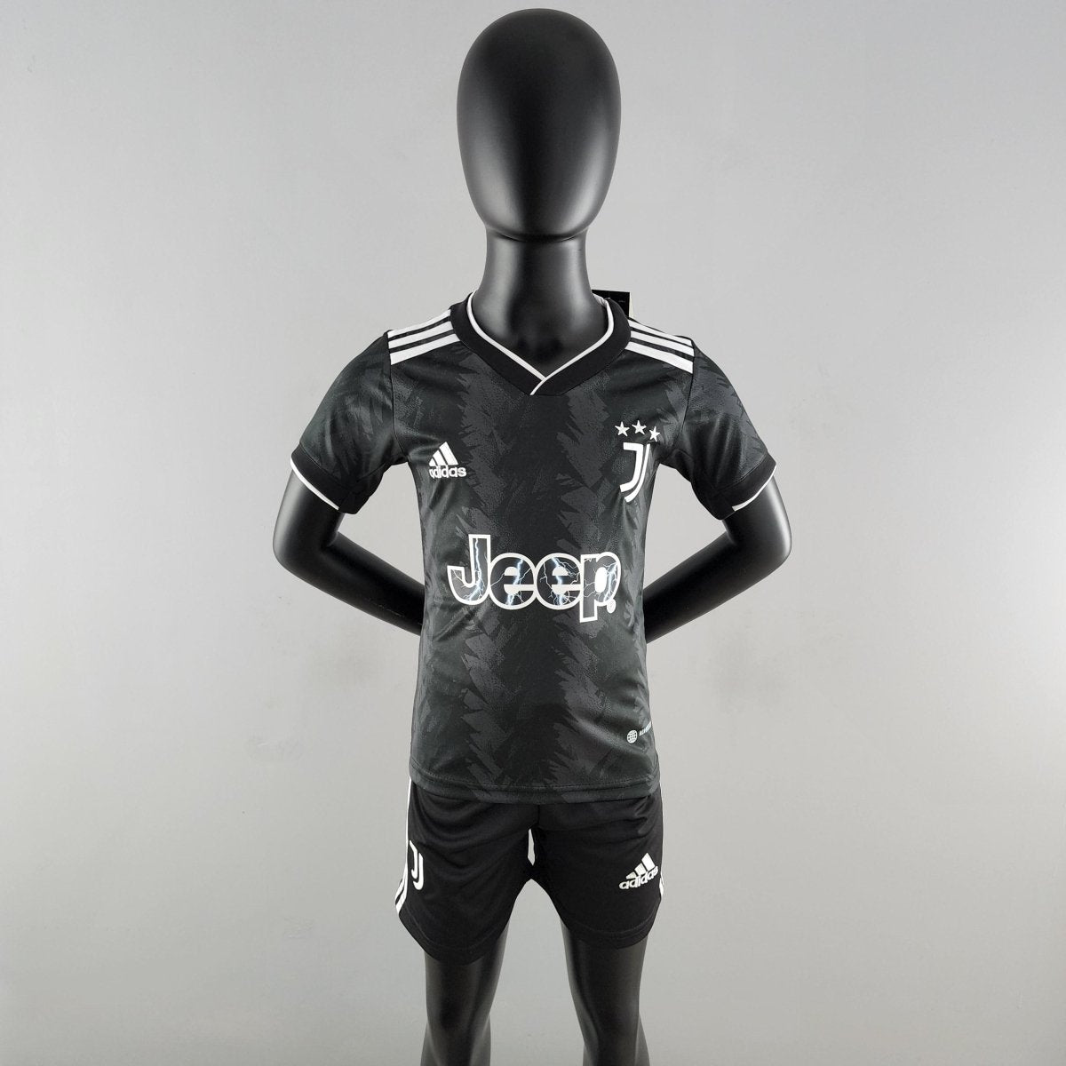 Kit Kids Juventus Away 22/23 Adidas - Black e White