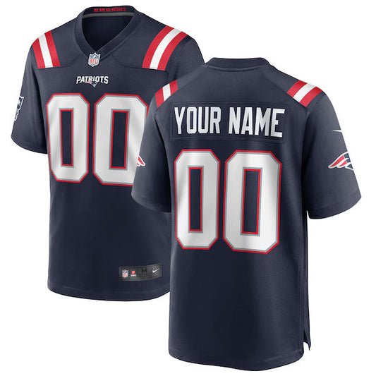 New England Patriots Game Home Jersey - Navy - Custom NFL
