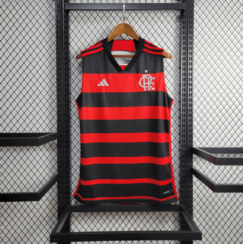 Tank Top do Flamengo Home 24/25 s/n° Fan Version Adidas Men's - Red+Black