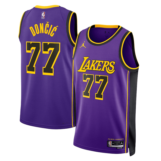 Tank Top NBA Nike Los Angeles Lakers nº 77 Luka Dončić Men's - Purple e Black